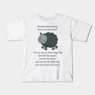 Baa Baa Black Sheep nursery rhyme Kids T-Shirt